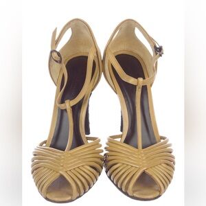 Bottega Veneta Tan Strappy Heels
